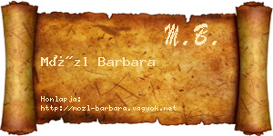 Mözl Barbara névjegykártya